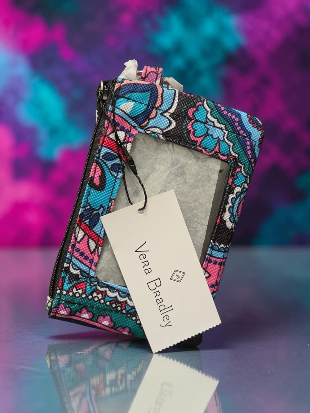 Vera Bradley Floral ID Wallet With Keyring